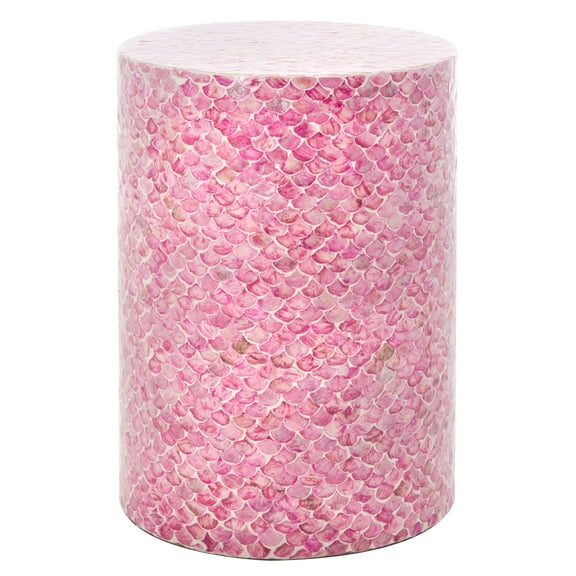 SAFAVIEH Emberlyn Abstract Round Accent Table, Dark Pink