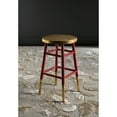 thumbnail image 1 of SAFAVIEH Emery Mid-Century Dipped Gold Leaf Counter Stool with Footrest, Red, 1 of 6
