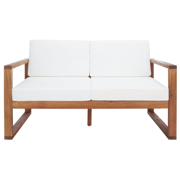 SAFAVIEH Emiko Outdoor Patio Loveseat Bench, Natural/Beige