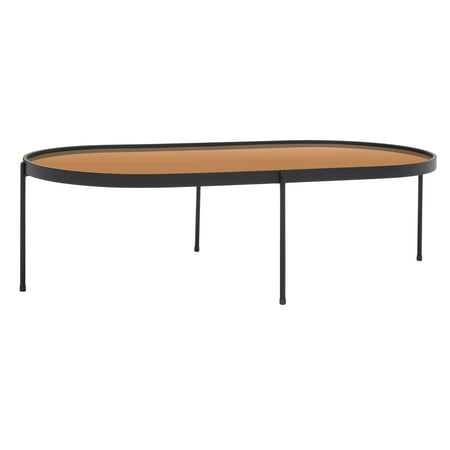 SAFAVIEH Emmerick Mirrored Coffee Table, Rose Gold Top/Matte Black