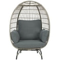 thumbnail image 1 of SAFAVIEH Emmett Outdoor Patio Egg Chair, Grey, 1 of 12