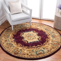 Safavieh Empire Anastasia Floral Wool Area Rug, Burgundy/Gold, 6' x 6' Round