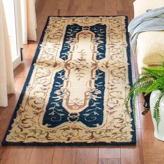 Safavieh Empire Anderson Floral Wool Runner Rug, Navy/Beige, 2'6" x 10'