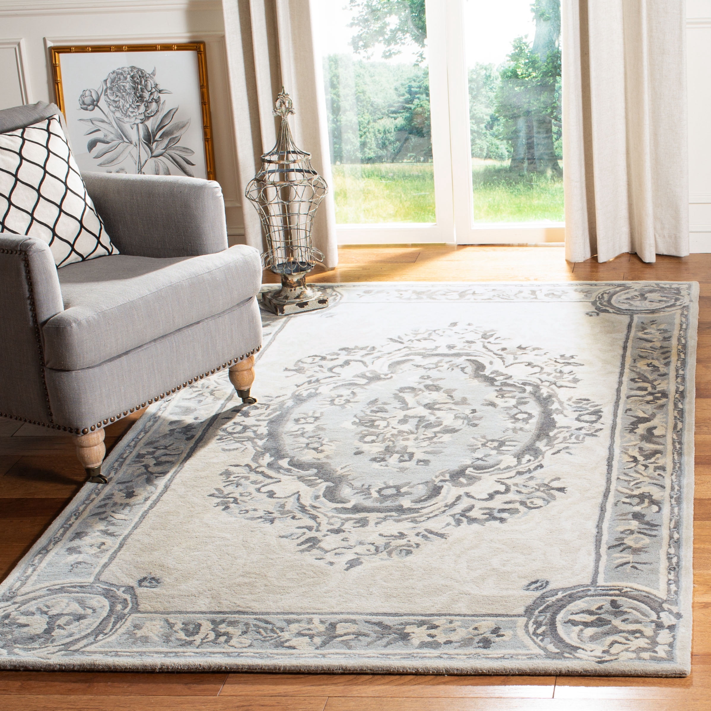 Safavieh Empire Bethanie Oriental Wool Area Rug, Beige/Light Gray, 5' x 8'