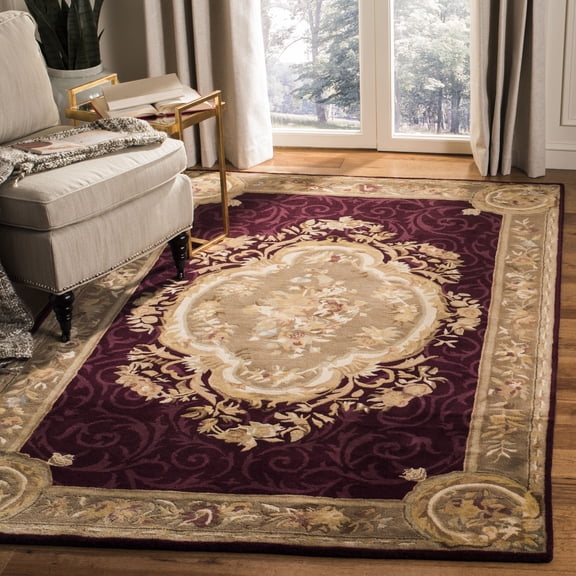 Safavieh Empire Bethanie Oriental Wool Area Rug, Dark Red/Dark Beige, 5' x 8'