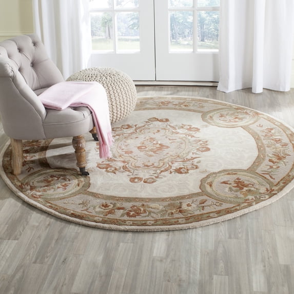 Safavieh Empire Bethanie Oriental Wool Area Rug, Ivory/Light Gray, 3'6" x 3'6" Round
