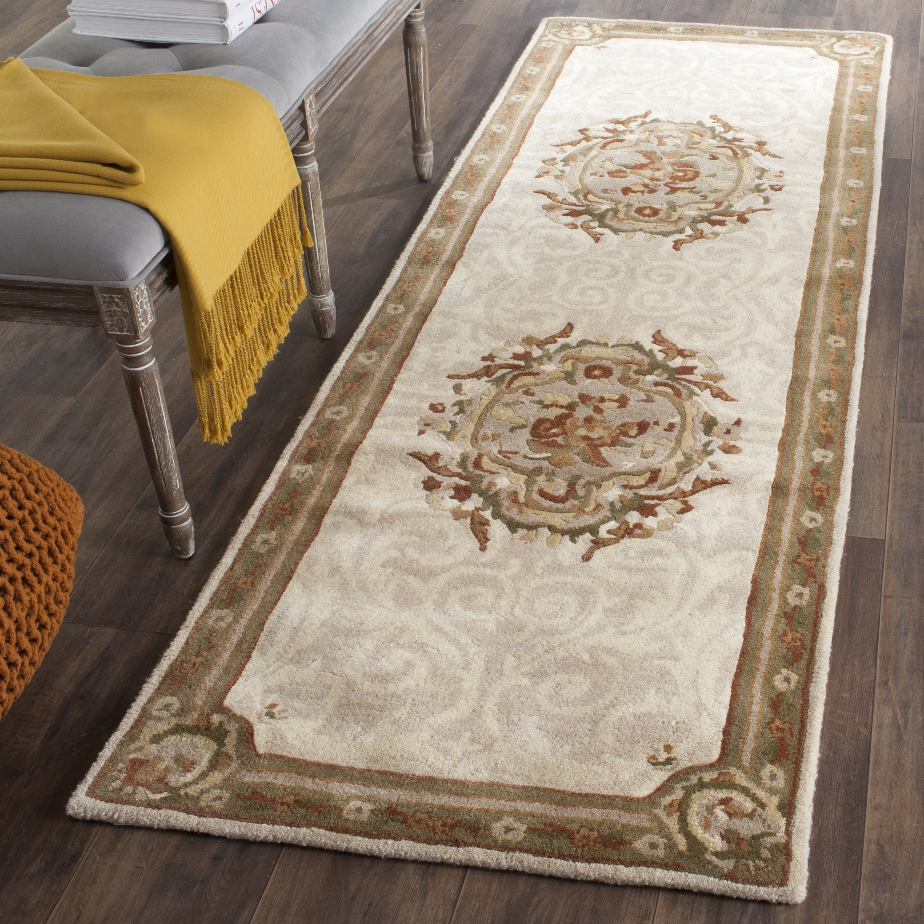Safavieh Empire Bethanie Oriental Wool Runner Rug, Ivory/Light Gray, 2'6" x 8'