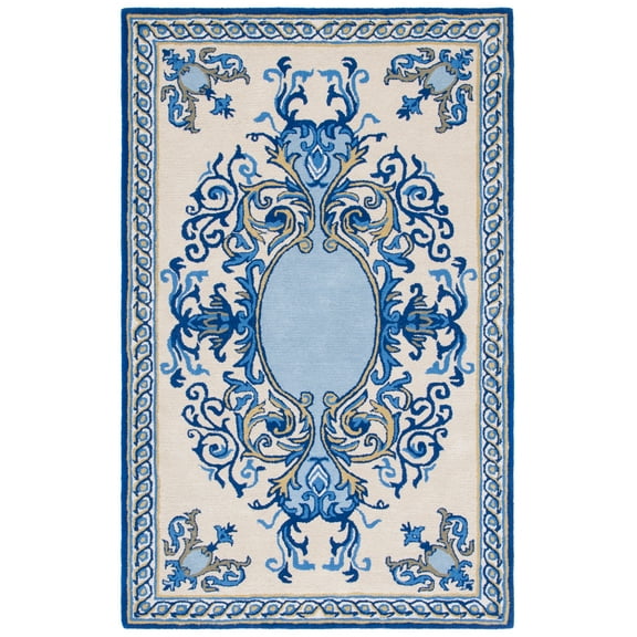SAFAVIEH Empire Brianna Medallion Area Rug, Blue/Ivory, 4' x 6'