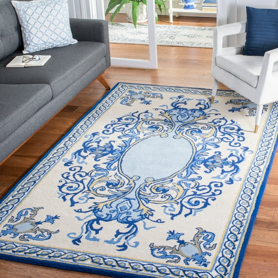 Safavieh Empire Brianna Medallion Area Rug, Blue/Ivory, 6' x 9'