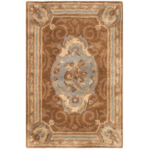 SAFAVIEH Empire Dalia Oriental Wool Runner Rug, Blue/Brown, 2'6" x 10'