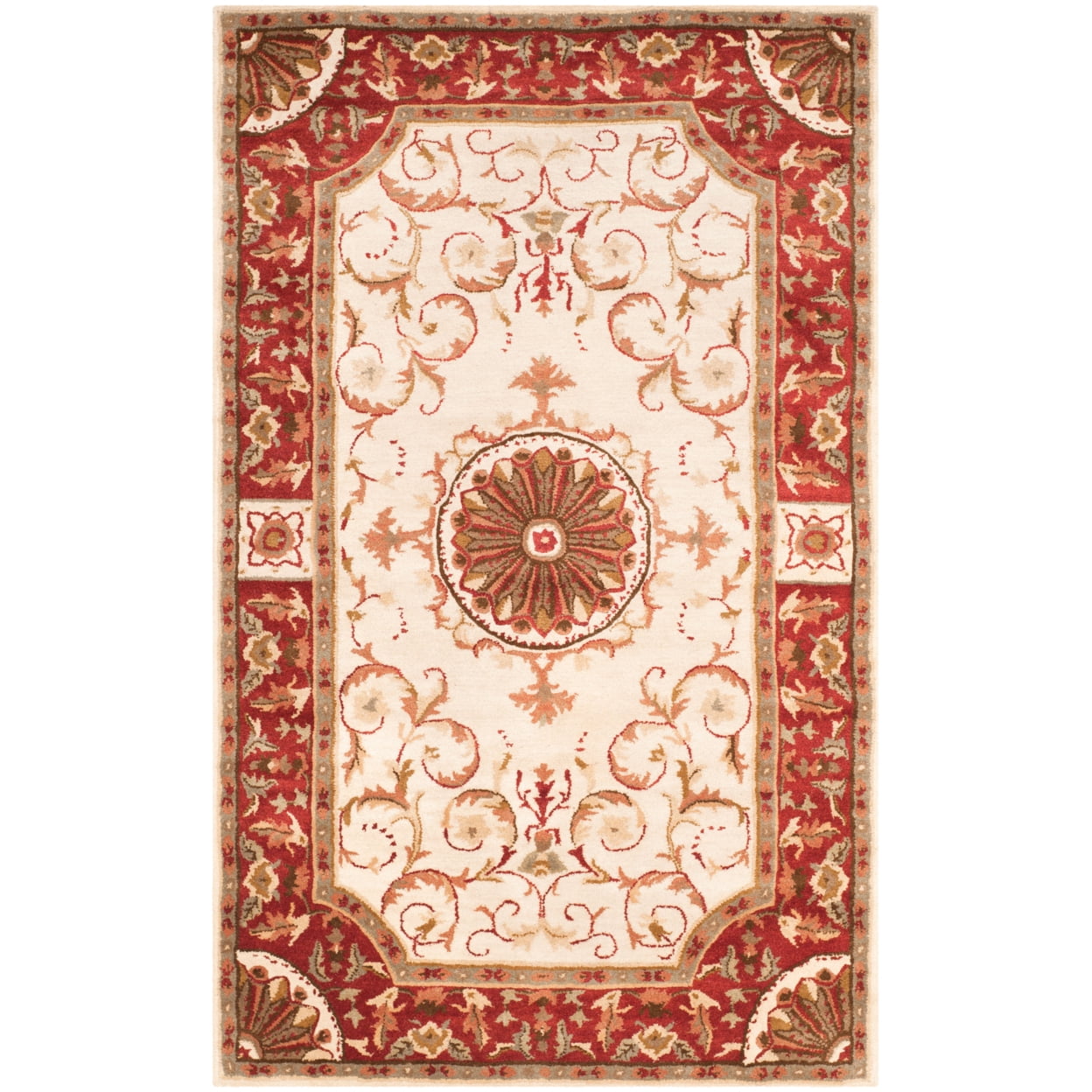 SAFAVIEH Empire EM459A Handmade Ivory / Red Rug
