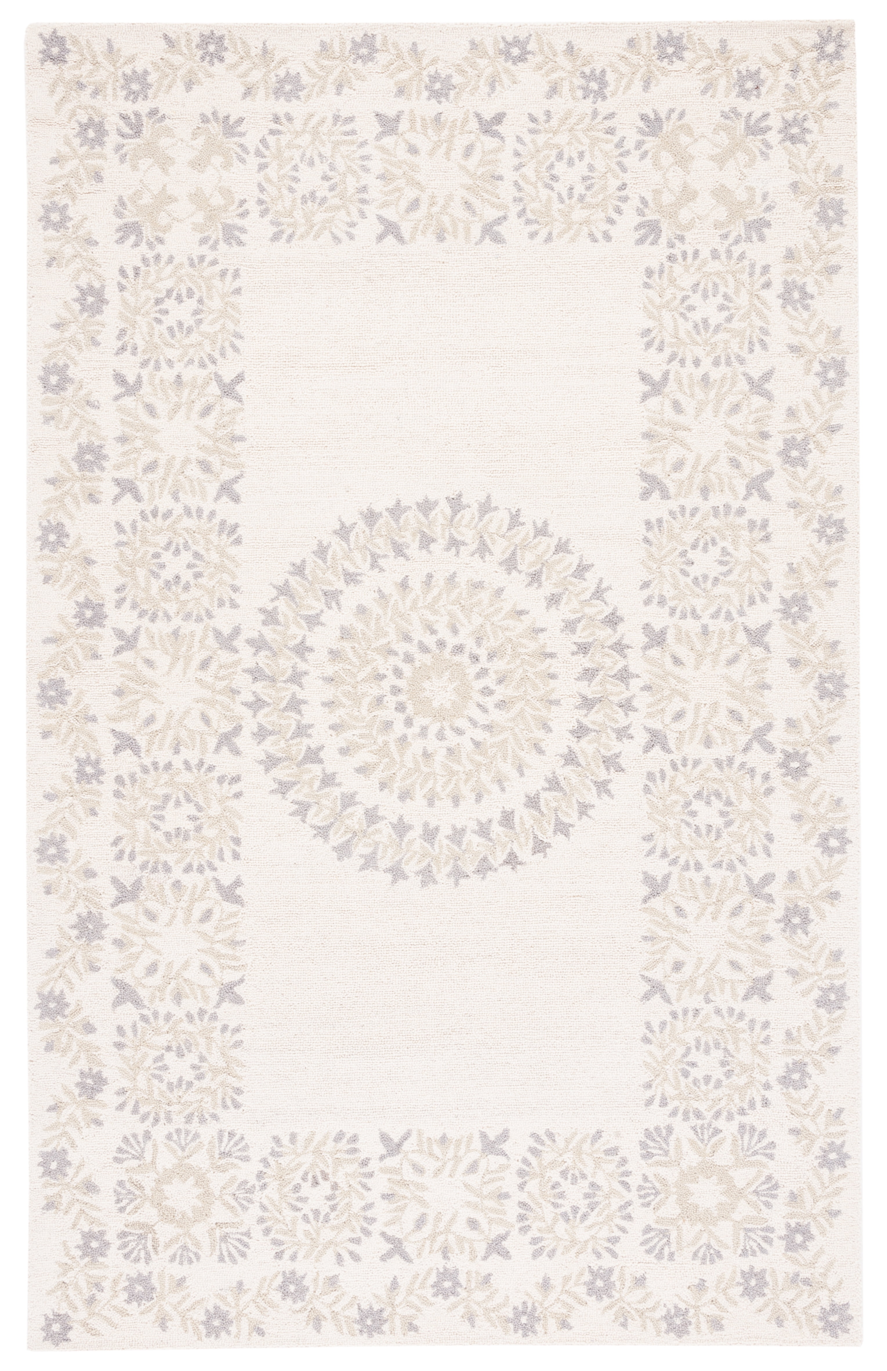 Empire Ivory and Beige Hand-Tufted Wool Area Rug - 8' x 10'