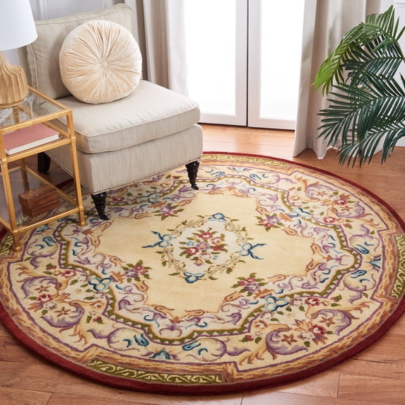 Safavieh Empire Kathleen Floral Wool Area Rug, Gold, 8' x 8' Round