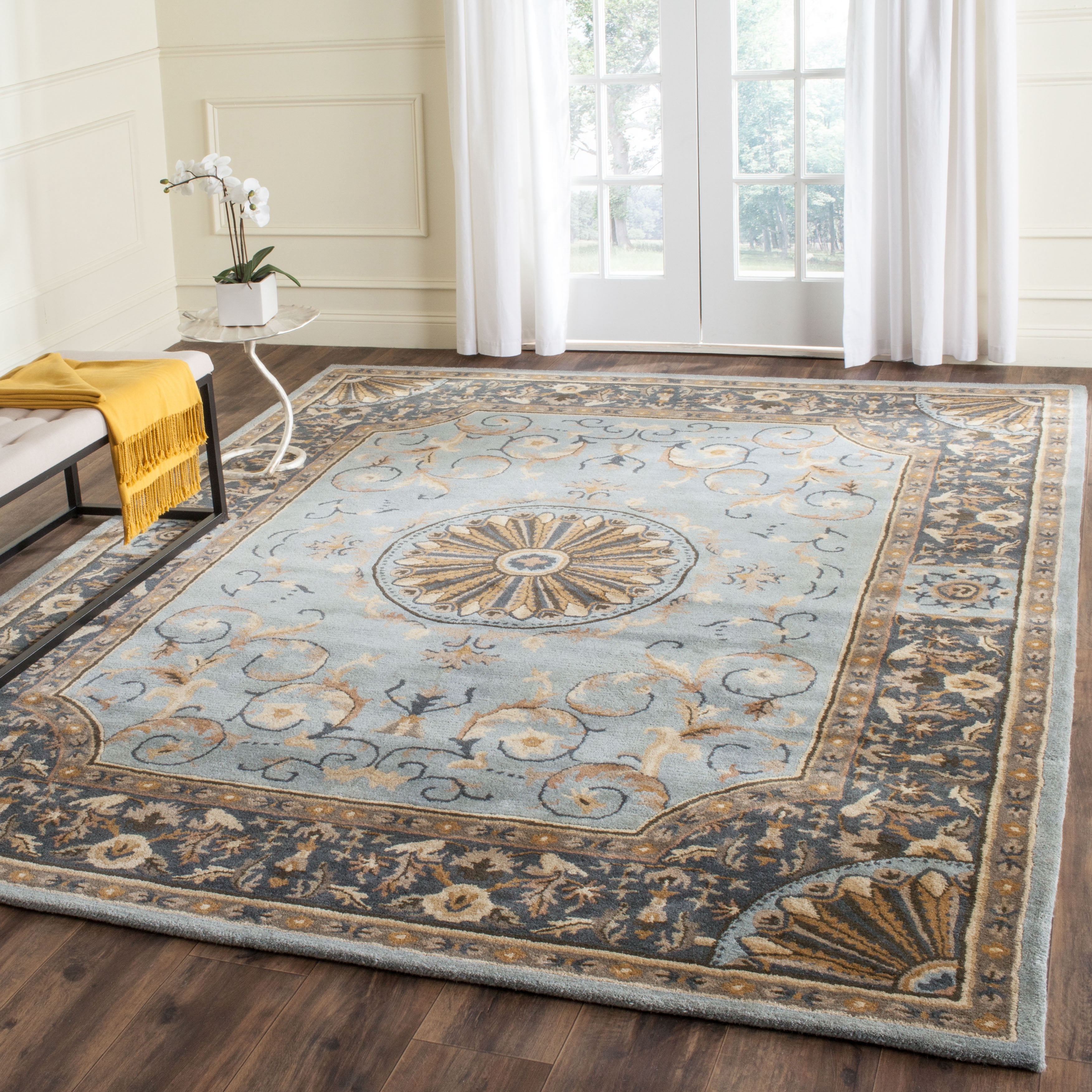 Safavieh Empire Naira Oriental Wool Area Rug, Blue, 7'6" x 9'6"