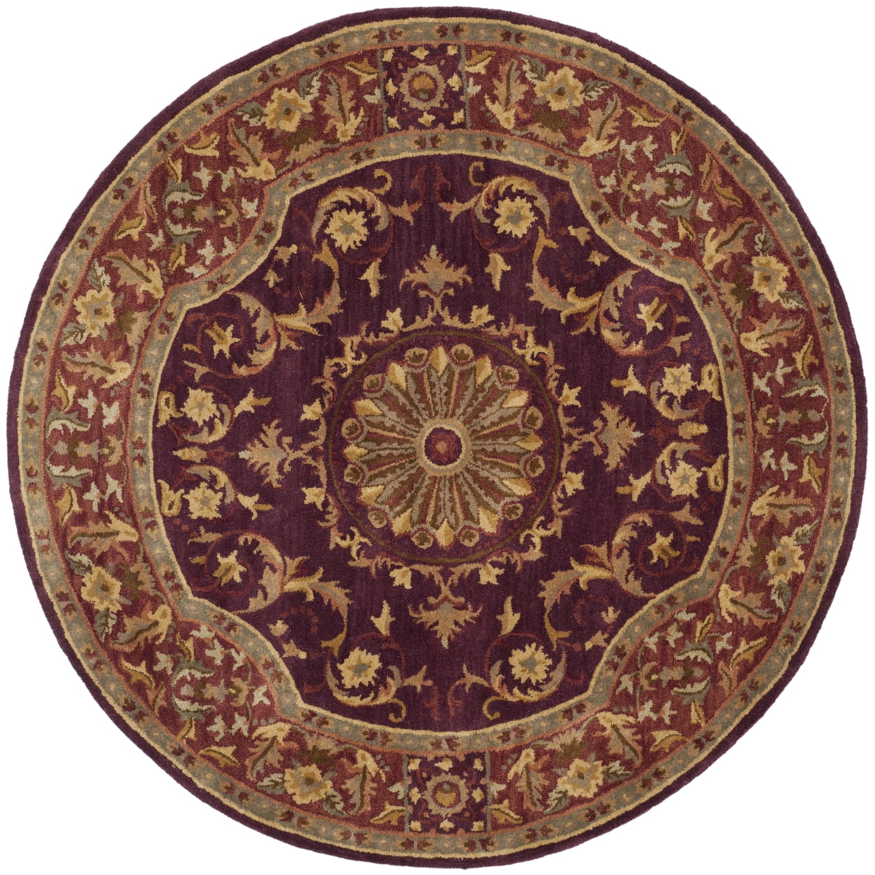 Elegant Empire Red Hand-Tufted Wool Round Rug - 6'