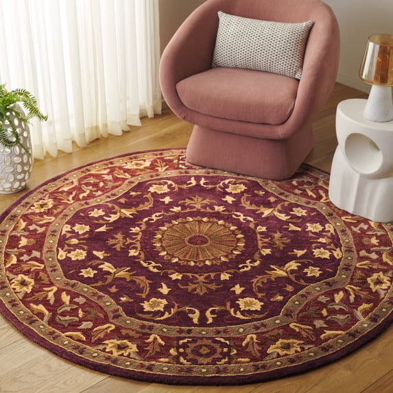 Safavieh Empire Naira Oriental Wool Area Rug, Burgundy, 8' x 8' Round