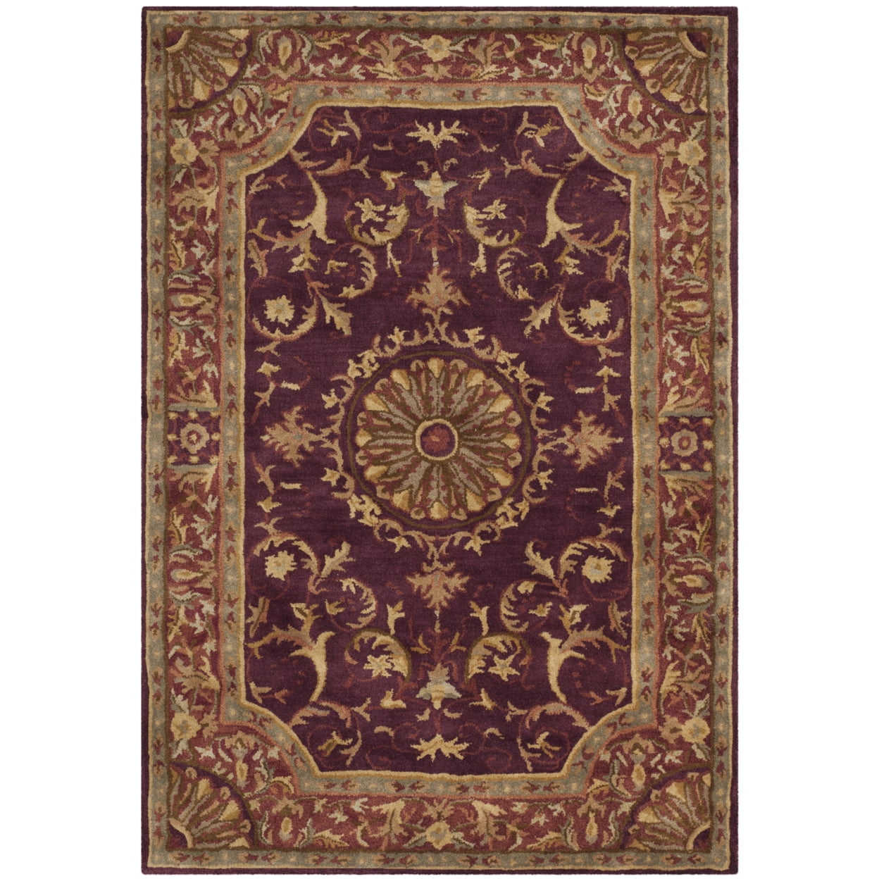 Empire Burgundy Hand-Tufted Wool 3' x 5' Area Rug