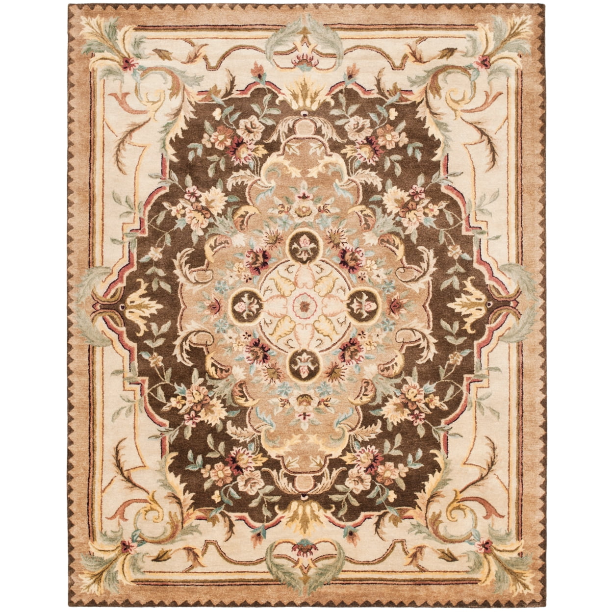 Empire 36" Round Brown Hand-Tufted Wool Rug