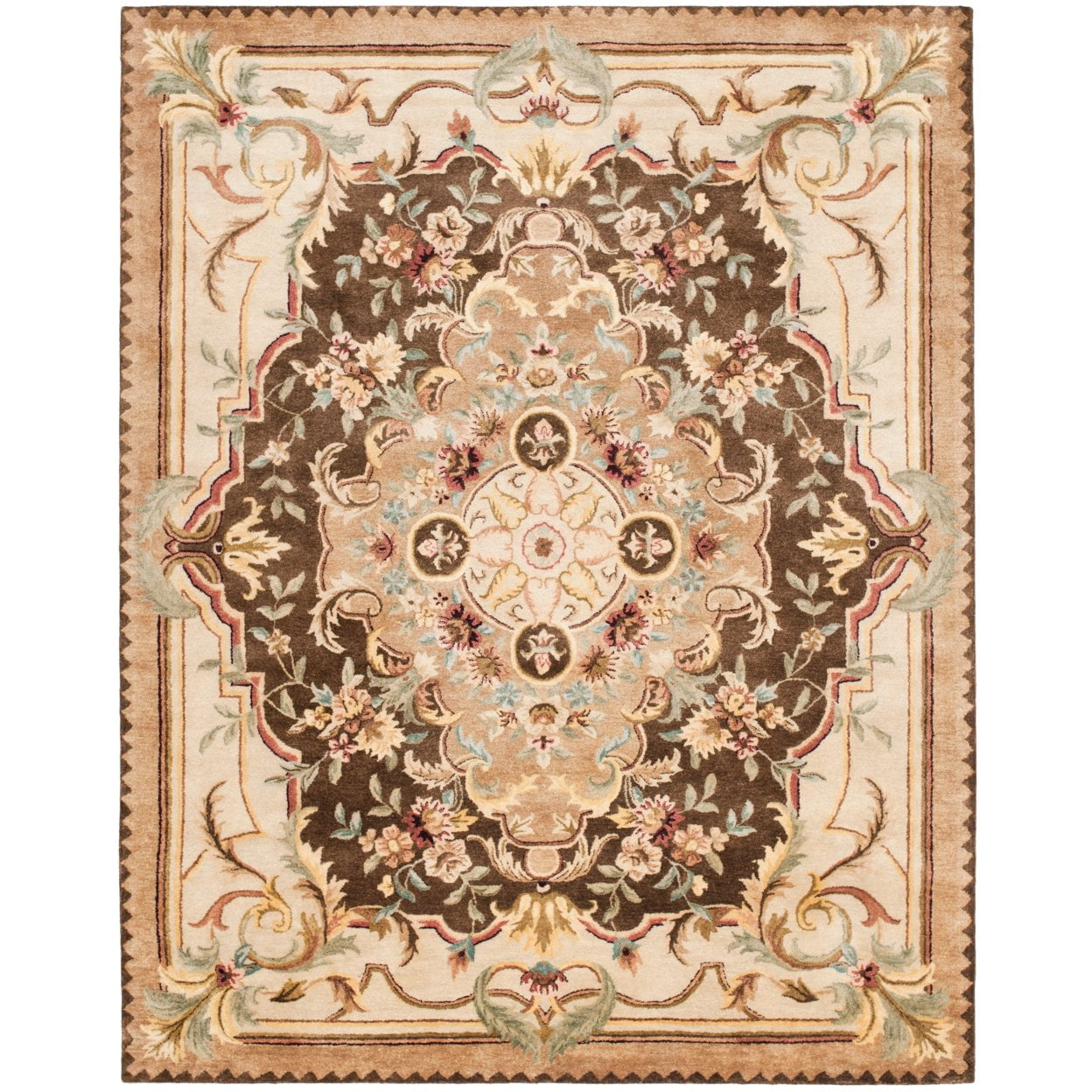 Empire 36" Round Brown Hand-Tufted Wool Rug