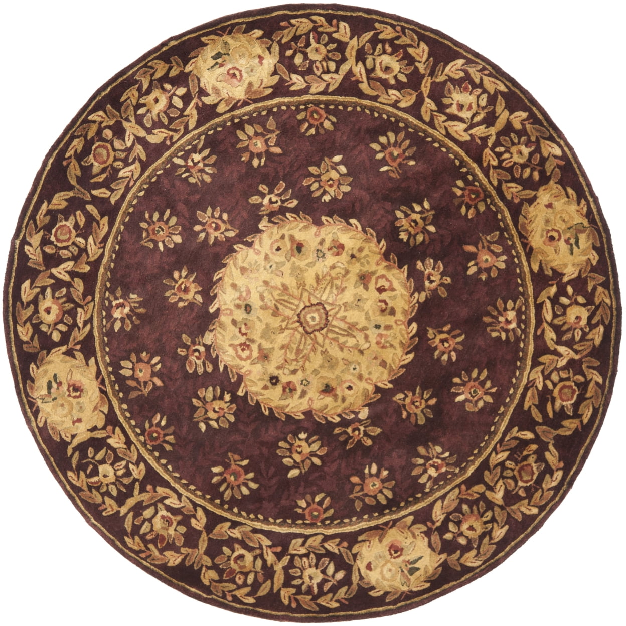 Elegant Empire Red Hand-Tufted Wool Round Rug - 6'
