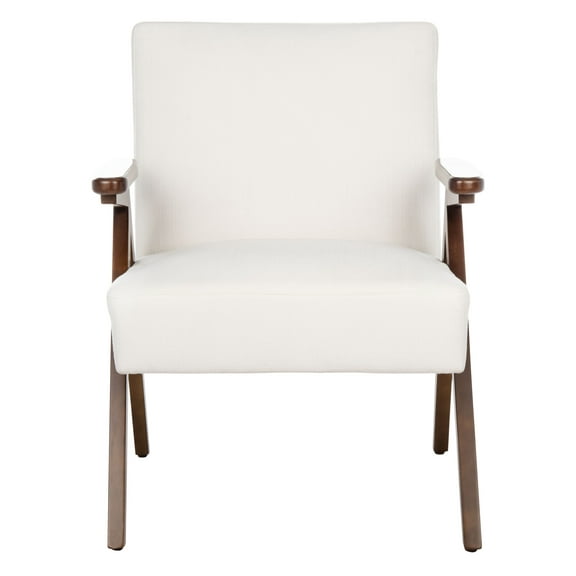 SAFAVIEH Emyr Modern Style Wood Arm Accent Chair, White