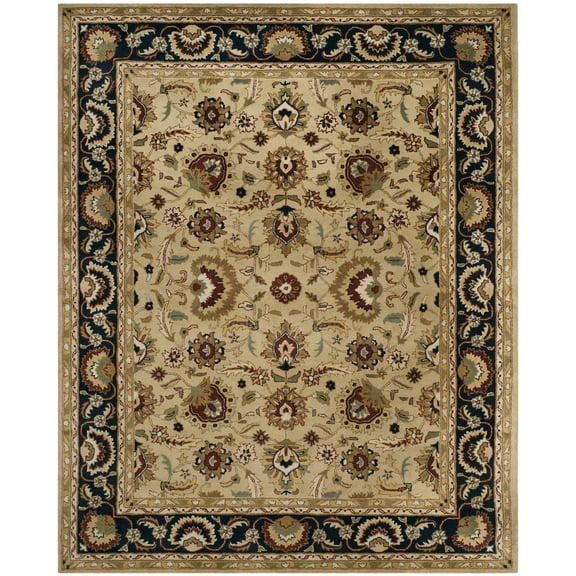 SAFAVIEH English Manor Nellie Oriental Wool Area Rug, Sage/Navy, 8' x 10'