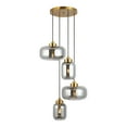 thumbnail image 1 of SAFAVIEH Equinox 4-Light LED Smoke Grey Glass Pendant Light with Grey Shade, 1 of 8