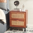 thumbnail image 1 of SAFAVIEH Erica 2-Drawer Nightstand Natural / Black, 1 of 7