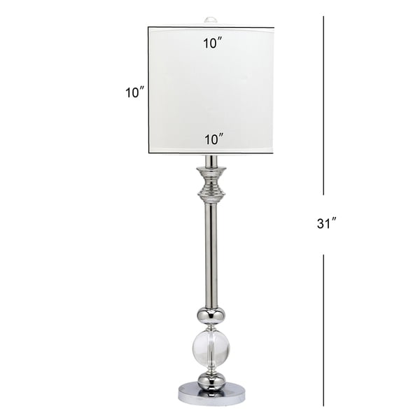 Erica 31" Clear Crystal and Chrome Candlestick Table Lamp Set