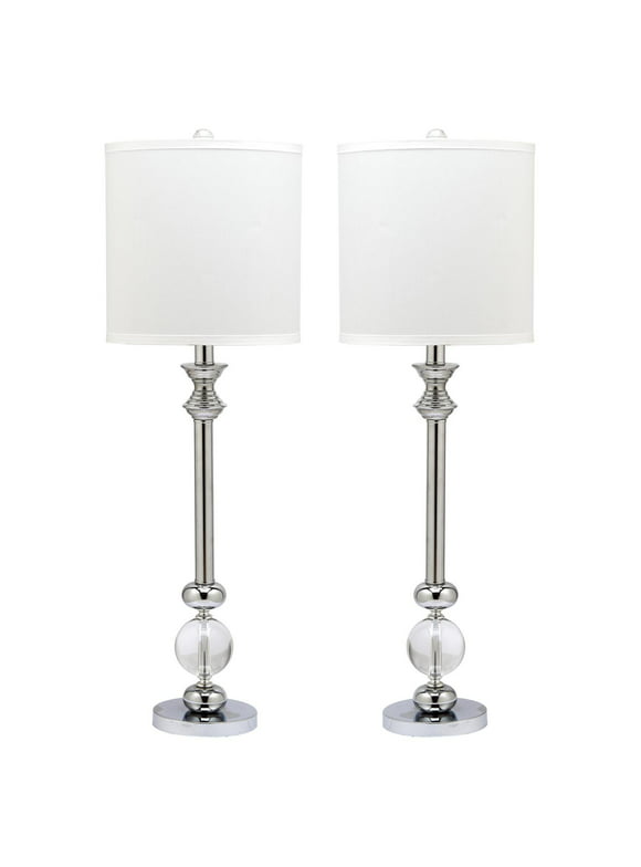 SAFAVIEH Erica 31 in. H Crystal Candlestick Table Lamp, Clear, Set of 2