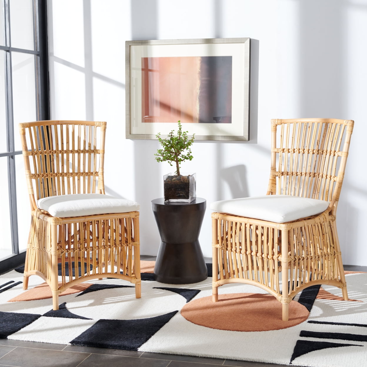 Rattan accent chair with cushion new arrivals