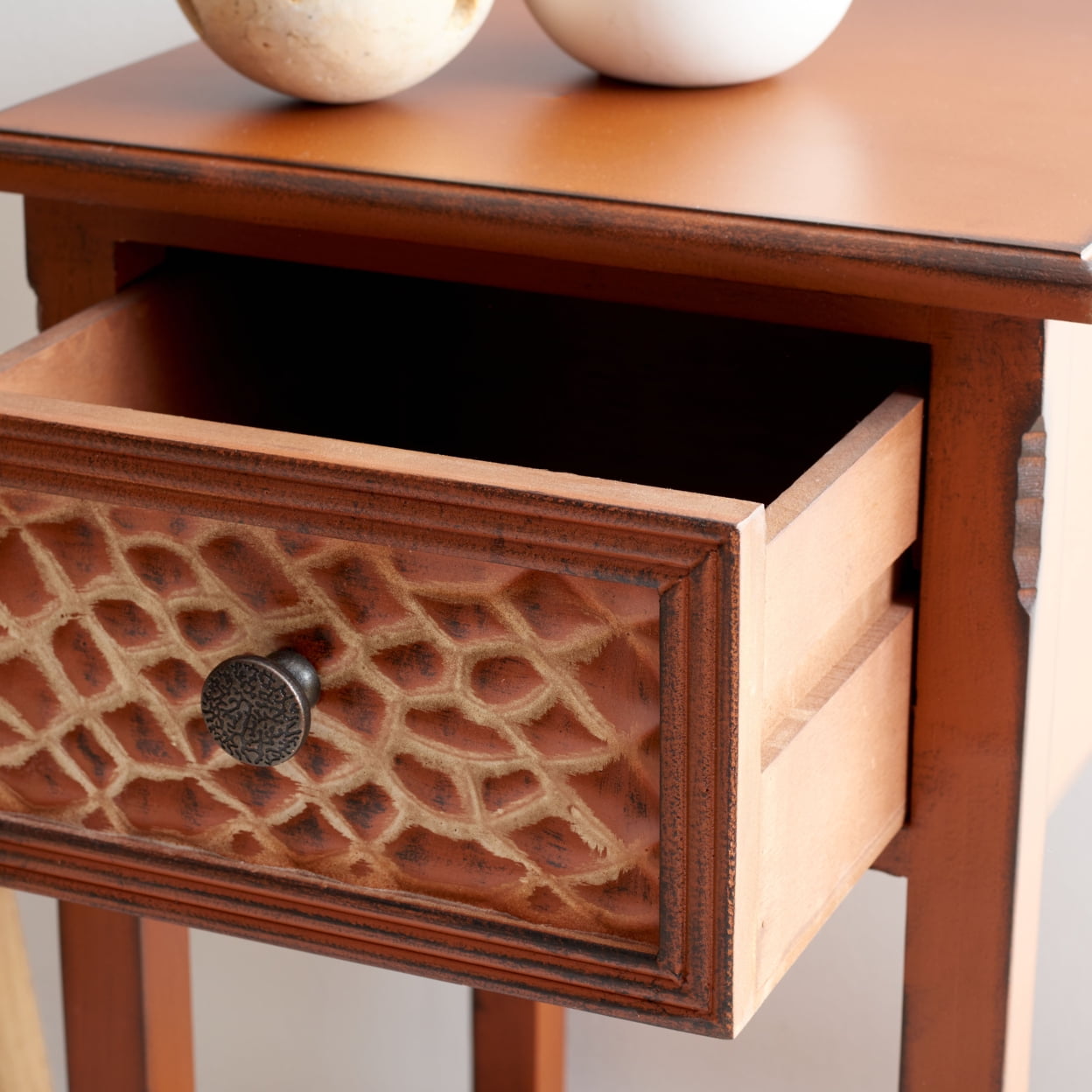 Ernest Dark Brown Birch Wood Accent Table with Storage