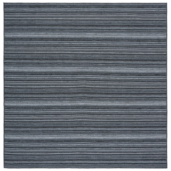 SAFAVIEH Escape Caolan Striped Machine Washable Area Rug, Grey/Ivory, 6'7" x 6'7" Square