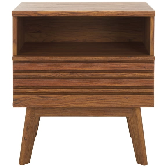 SAFAVIEH Esma Modern 1 Drawer Nightstand with Shelf,Walnut
