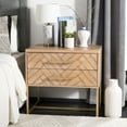 thumbnail image 1 of SAFAVIEH Estelle 2-Drawer Contemporary Glam Nightstand, Rustic Oak, 1 of 10