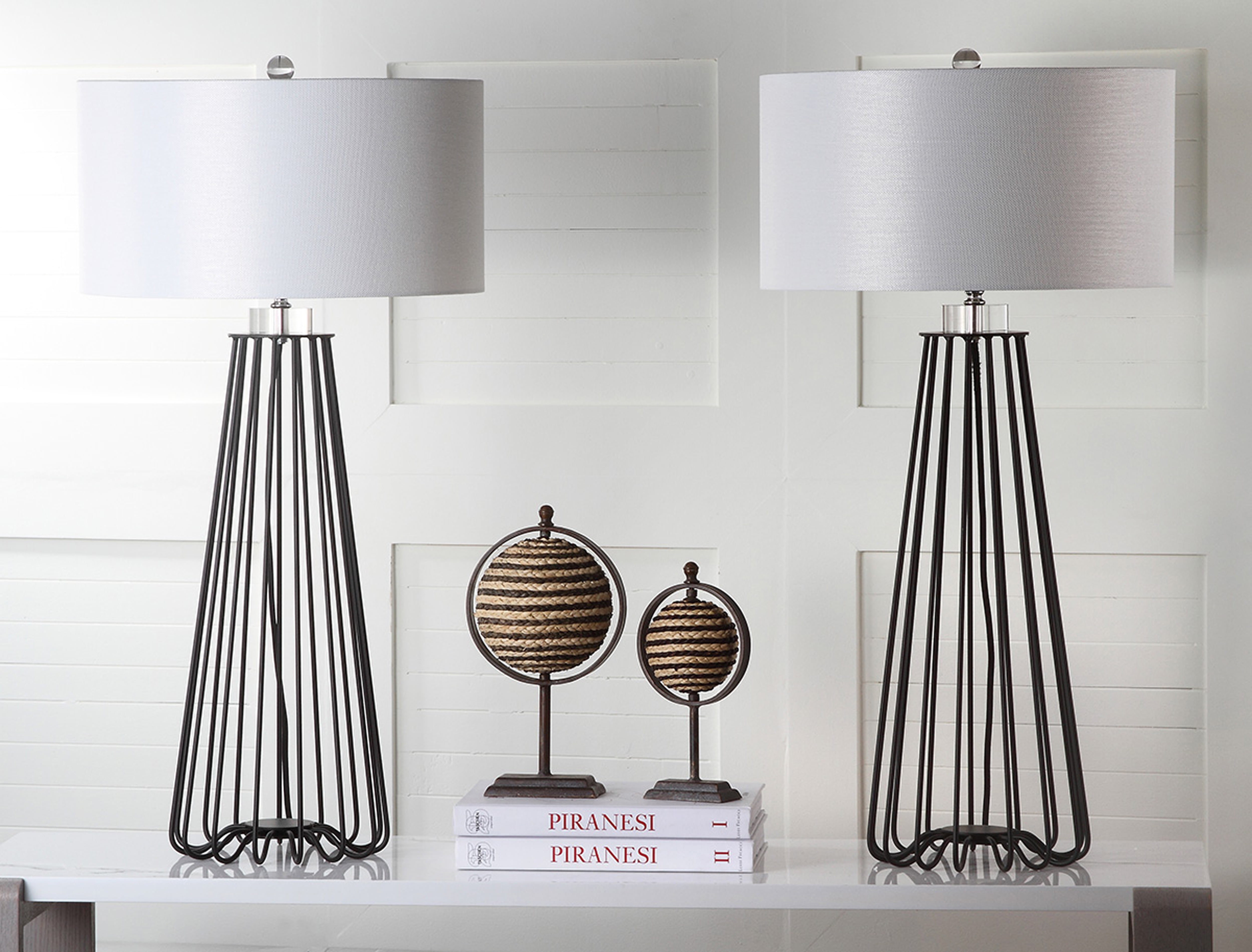 Estill Industrial Chic Black Metal 31" Table Lamp with White Shade