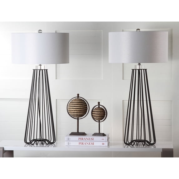 SAFAVIEH Estill Mid-Century 34-Inch High Table Lamp, Black