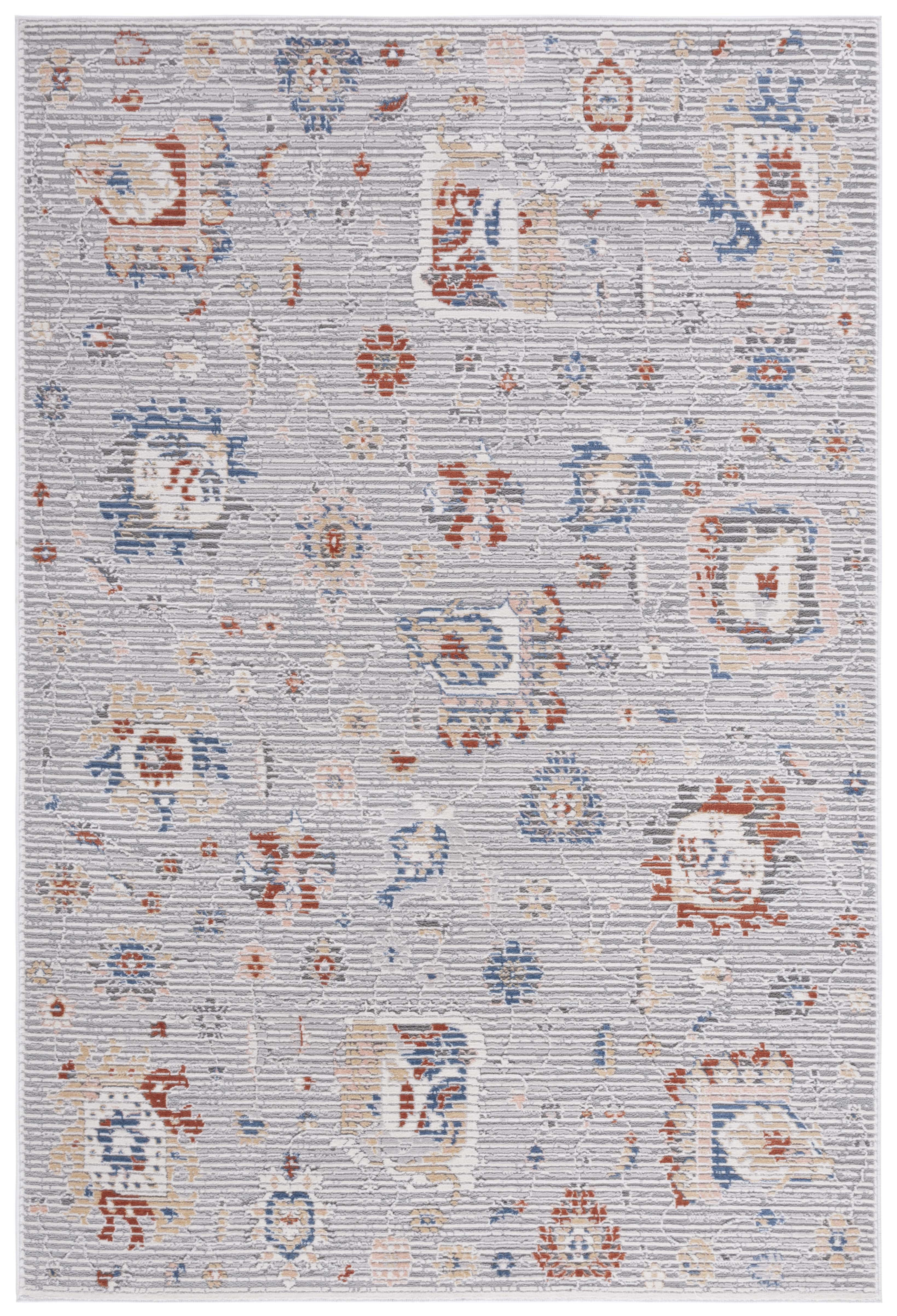 Gray Hand-Knotted Wool and Synthetic 8' x 10' Rug