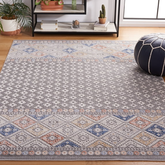 Safavieh Eternal Albus Diamond Area Rug, Gray/Blue Rust, 5'3" x 7'6"
