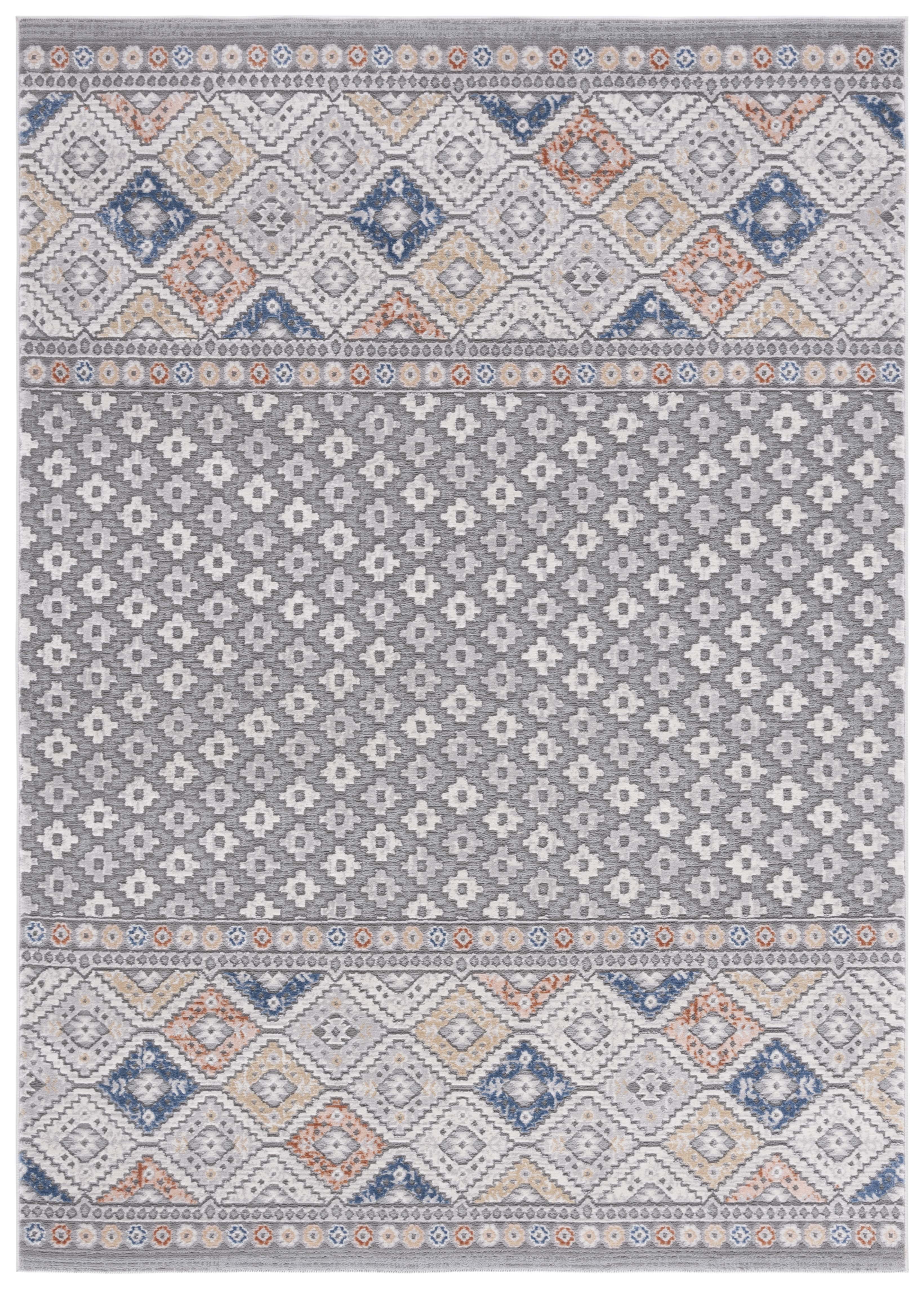 Gray Geometric Tufted 8' x 10' Wool Area Rug