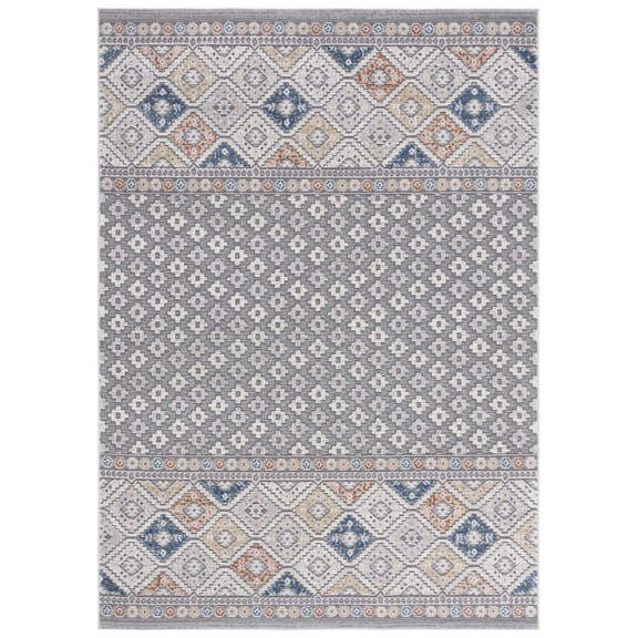 SAFAVIEH Eternal Albus Diamond Area Rug, Grey/Blue Rust, 8' x 10'