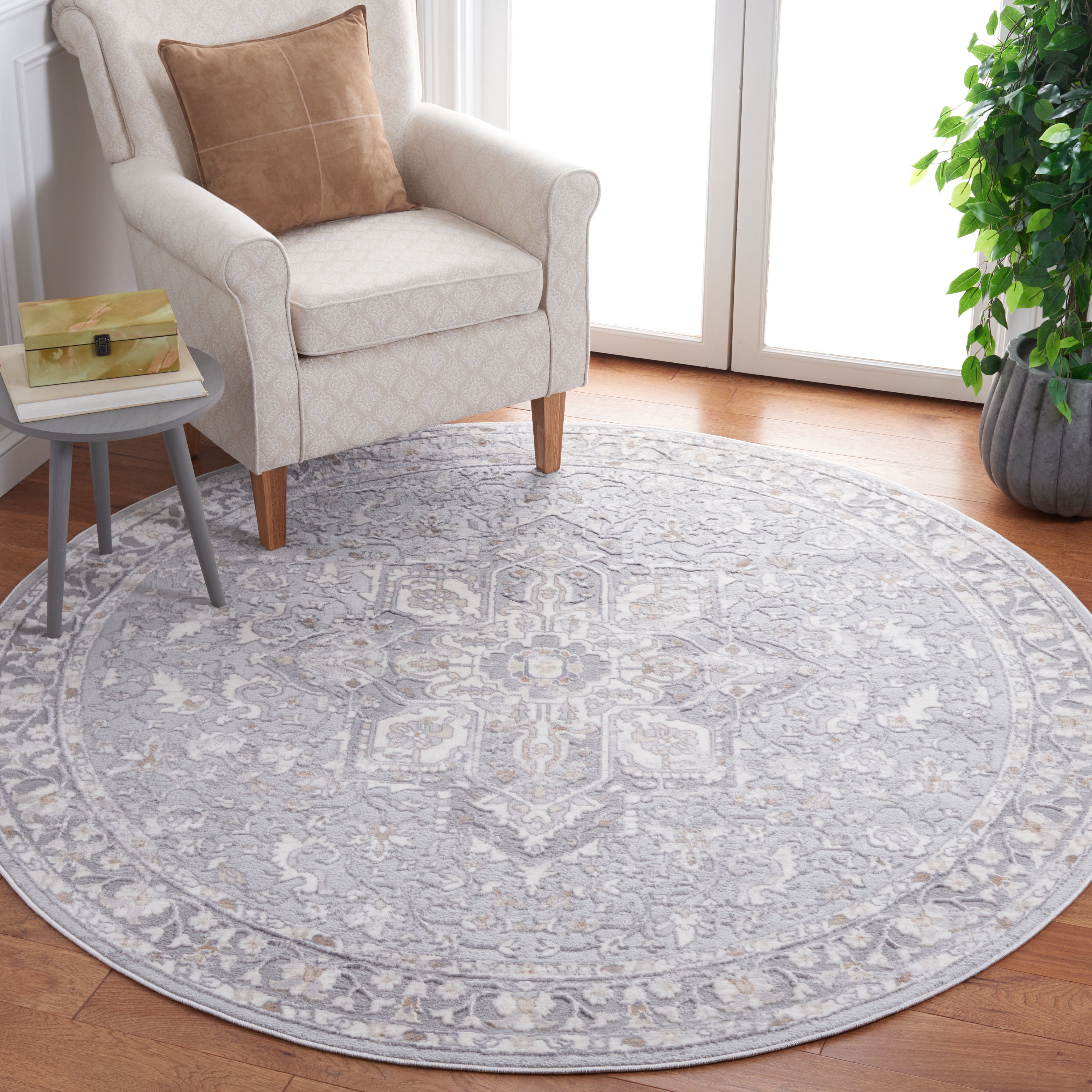Safavieh Eternal Aleesha Floral Area Rug, Gray/Beige, 6'7" x 6'7" Round