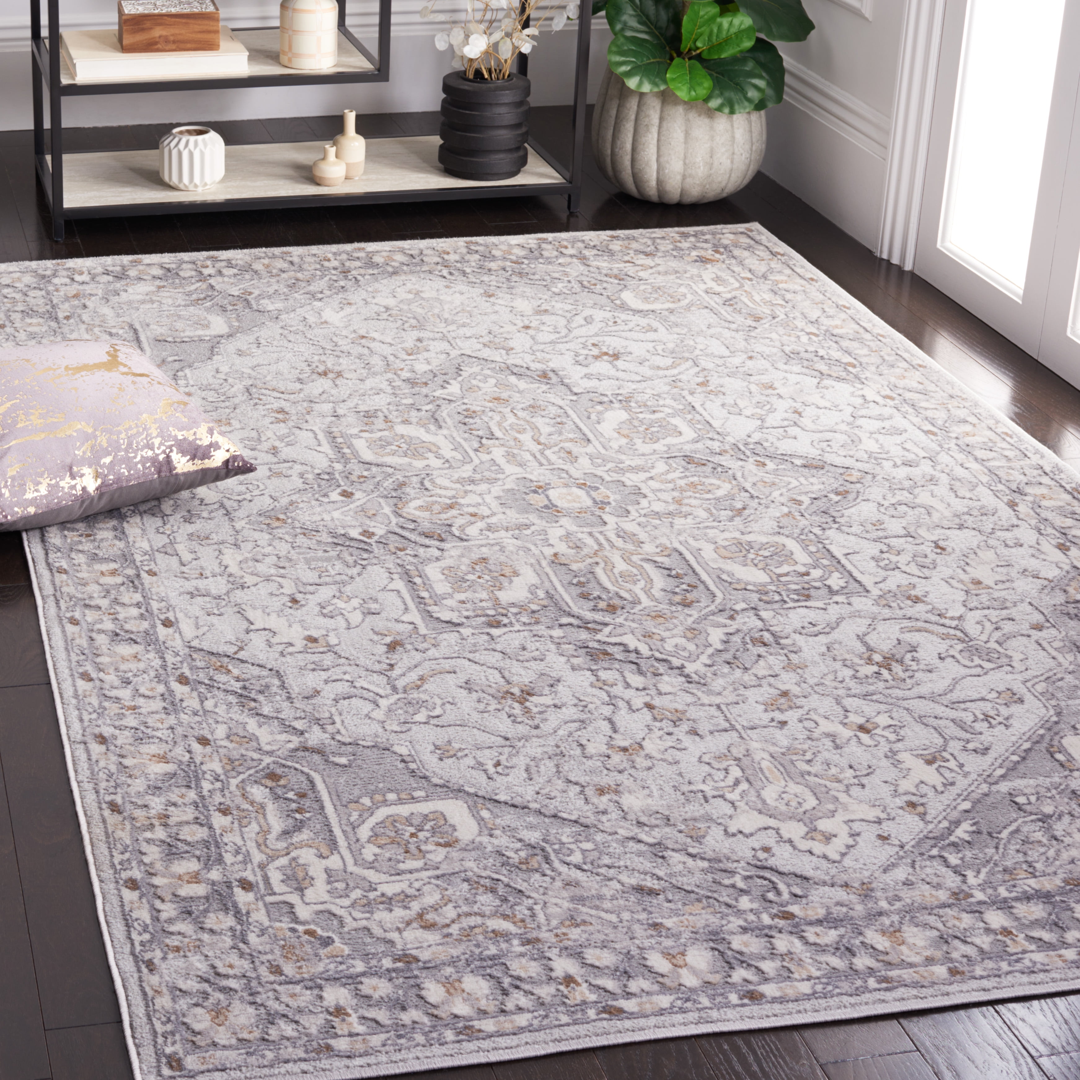 Safavieh Eternal Aleesha Floral Area Rug, Gray/Beige, 6'7" x 6'7" Square