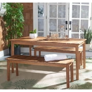 SAFAVIEH Europa Outdoor Patio 3 Piece Dining Set, Natural