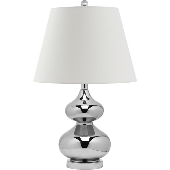 SAFAVIEH Eva 24 in. H Double Gourd Glass Table Lamp, Silver