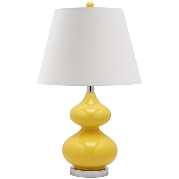 SAFAVIEH Eva 24 in. H Double Gourd Glass Table Lamp, Yellow