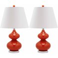 thumbnail image 1 of SAFAVIEH Eva 24 in. Orange Glass Table Lamp with Off-White Cotton Shade, Set of 2, 1 of 5