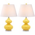 thumbnail image 1 of SAFAVIEH Eva 24 in. Yellow Glass Table Lamp with Off-White Cotton Shade, Set of 2, 1 of 10