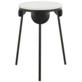 thumbnail image 1 of SAFAVIEH Everbrooke Marble Round Powder Coat End Table, White Marble/Black, 1 of 9