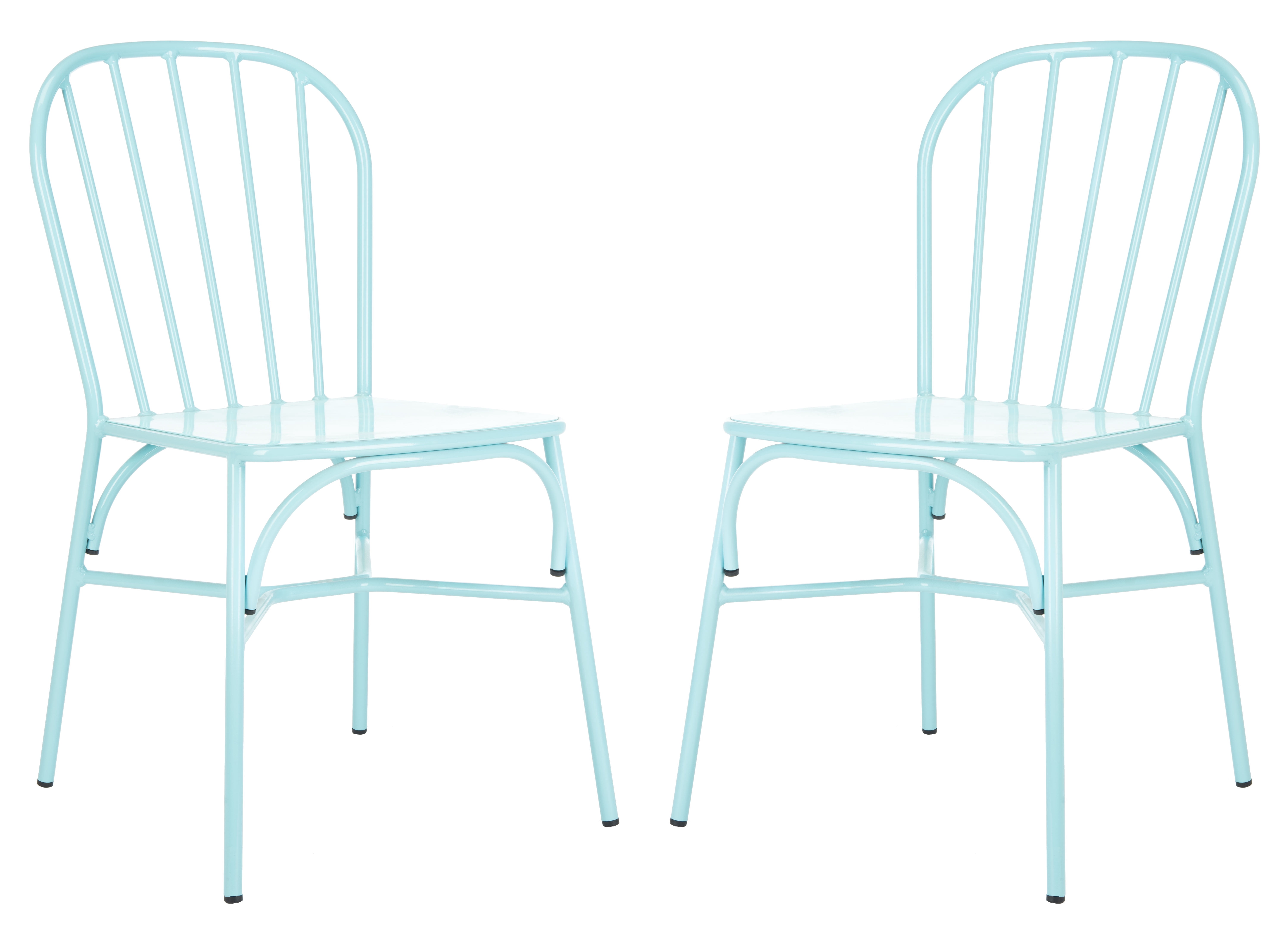SAFAVIEH Everleigh Outdoor Patio Side Chair, Baby Blue, Set of 2